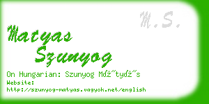 matyas szunyog business card